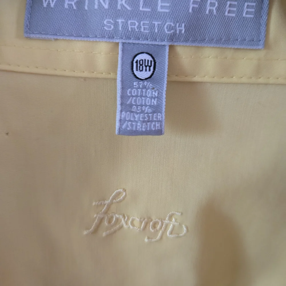 Foxcroft Soft Lemon Yellow Button-Front Shirt - Picture 5 of 6